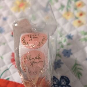 500 Count Pink & Fake Gold Thank You Stickers New